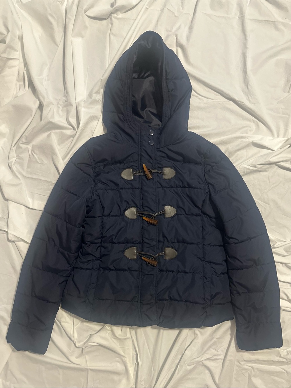 Aeropostale Navy Hooded Toggle Puffer Jacket